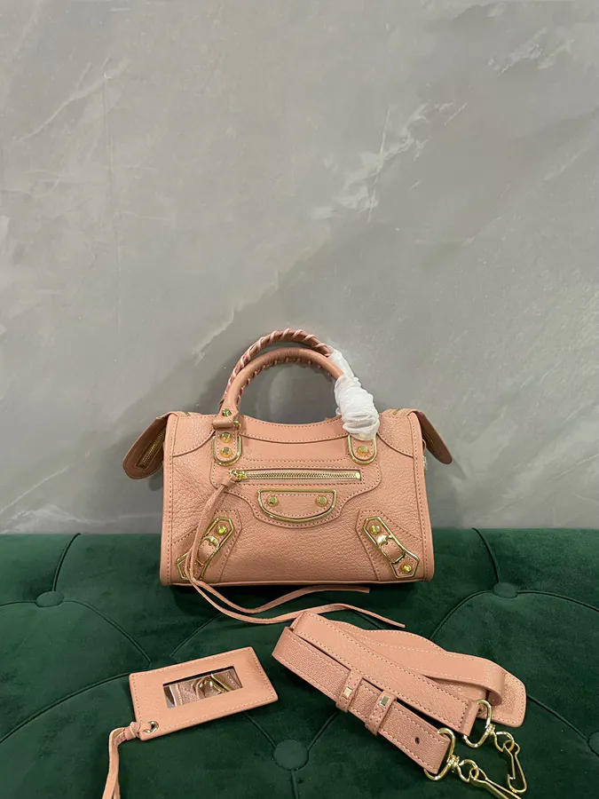 Paris Home Mini City Bucket Bag with Gold Trim and Fringe Detail