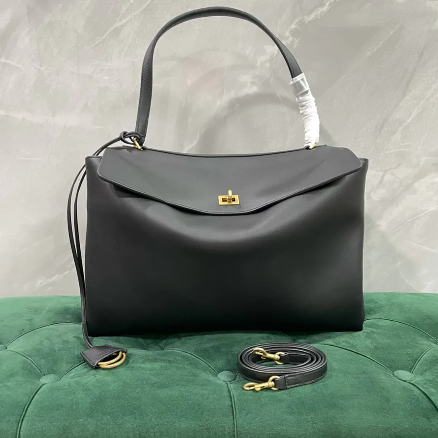 Baleciaga Redeo Large 40cm Black and Gold