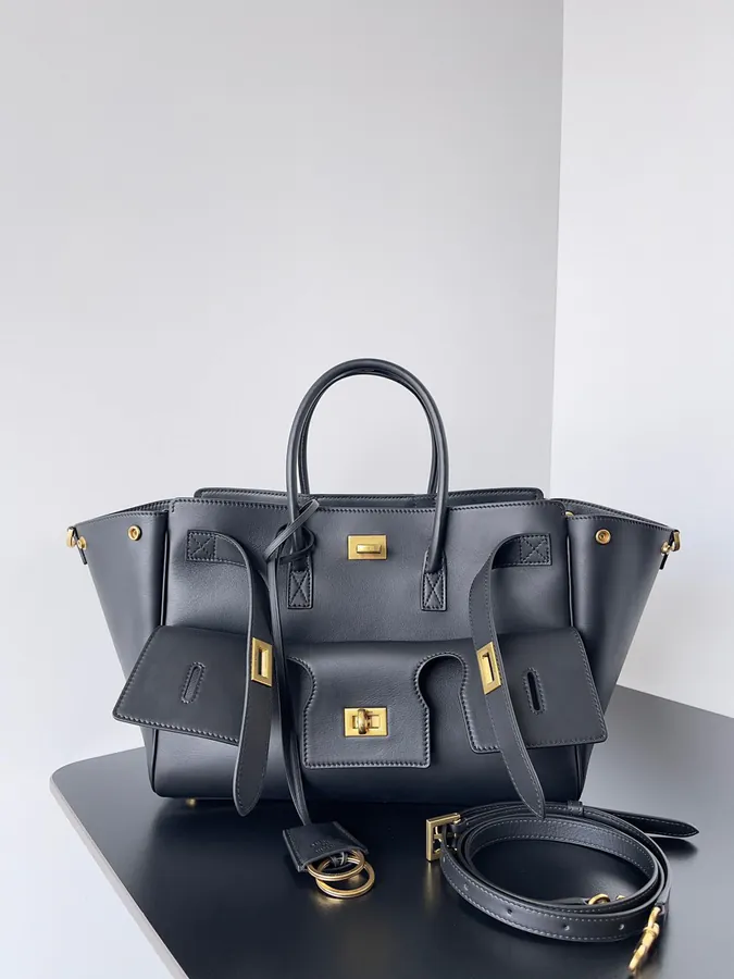 Balestra Bel Air Minimalist Square Lock Tote