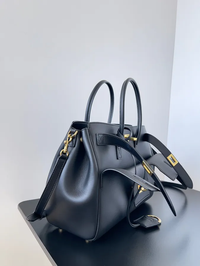 Balestra Bel Air Minimalist Square Lock Tote