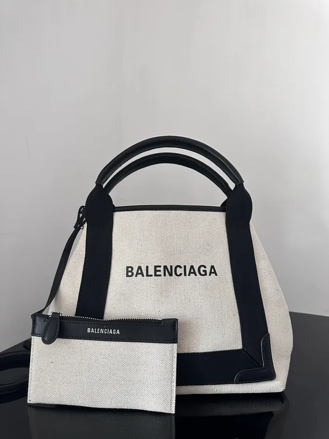 Baleenca Navy Cabas Tote Bag with Adjustable Shoulder Strap