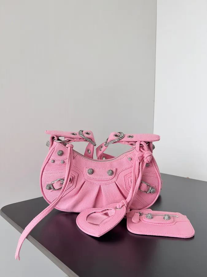 Balenciaga Le Cagole Bucket Bag with Vintage Motorcycle Studs
