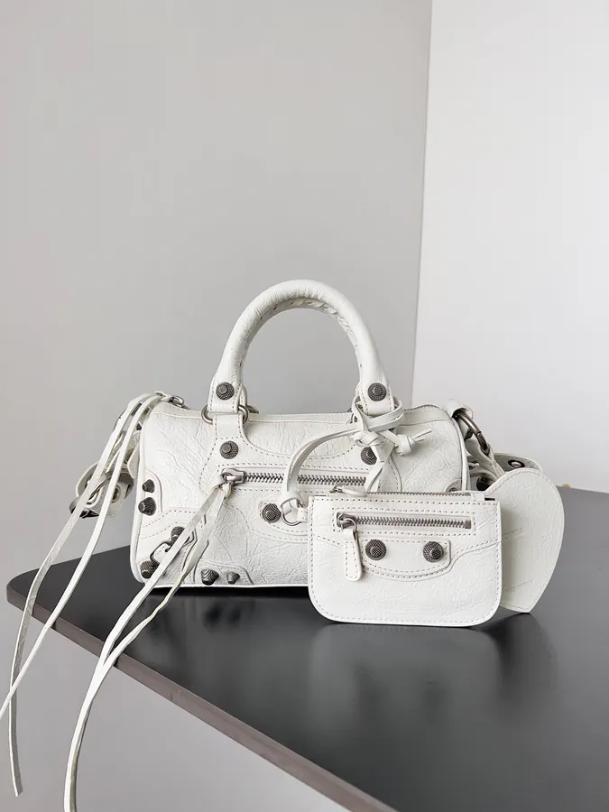 Balenciaga Le Cagole Mini Duffle Bag Black Fine Grain Sheepskin