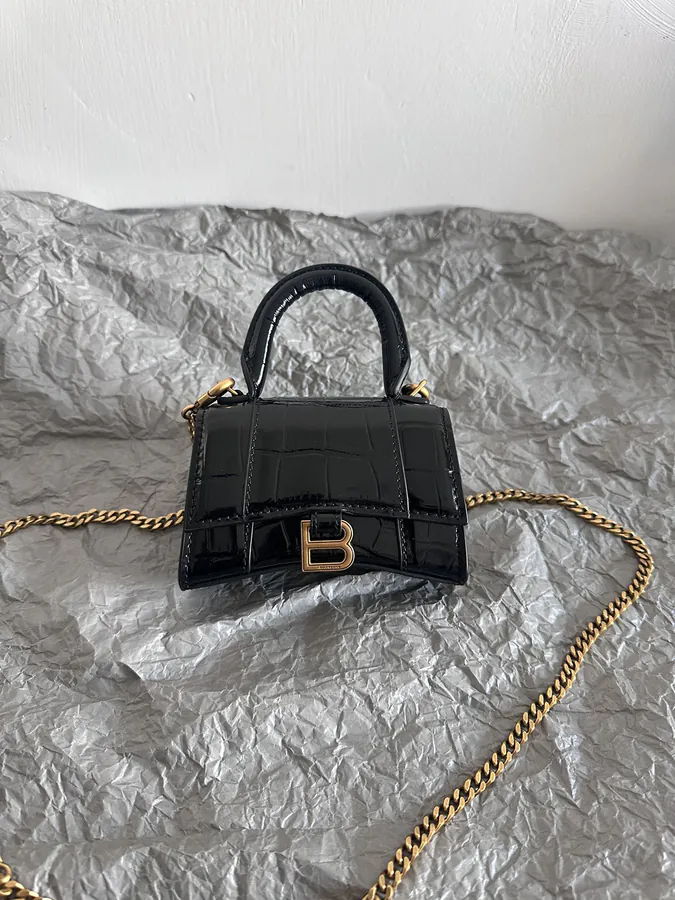 Baleenchiag* Sandglass Bag | Crocodile Embossed Mini Wallet