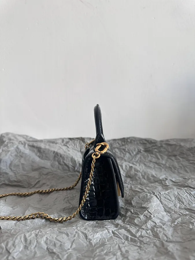 Baleenchiag* Sandglass Bag | Crocodile Embossed Mini Wallet