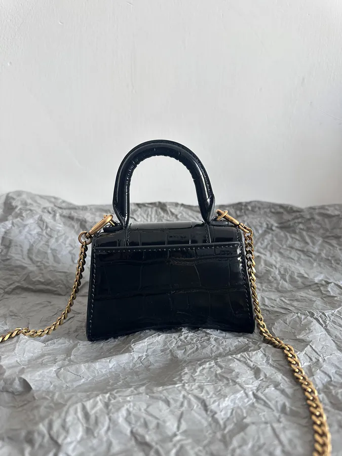 Baleenchiag* Sandglass Bag | Crocodile Embossed Mini Wallet