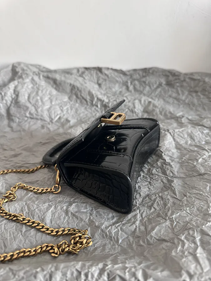 Baleenchiag* Sandglass Bag | Crocodile Embossed Mini Wallet