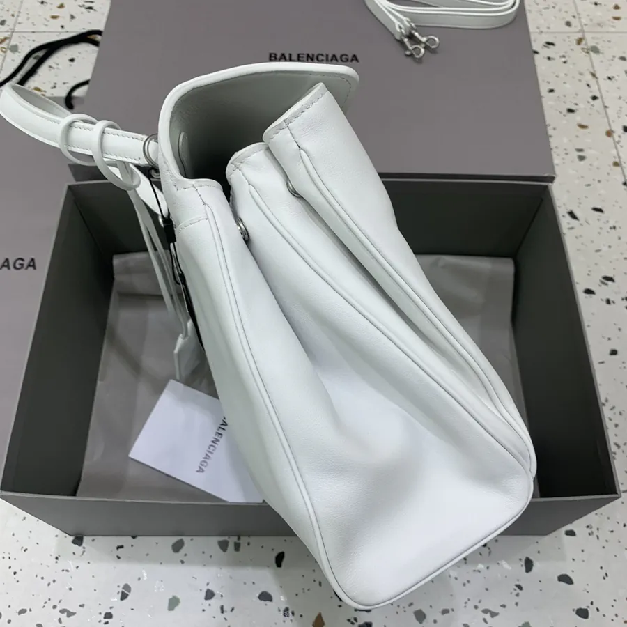 Baleenica Rodeo Bag Medium White Silver Buckle