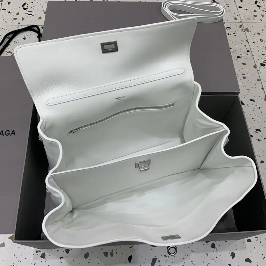 Baleenica Rodeo Bag Medium White Silver Buckle