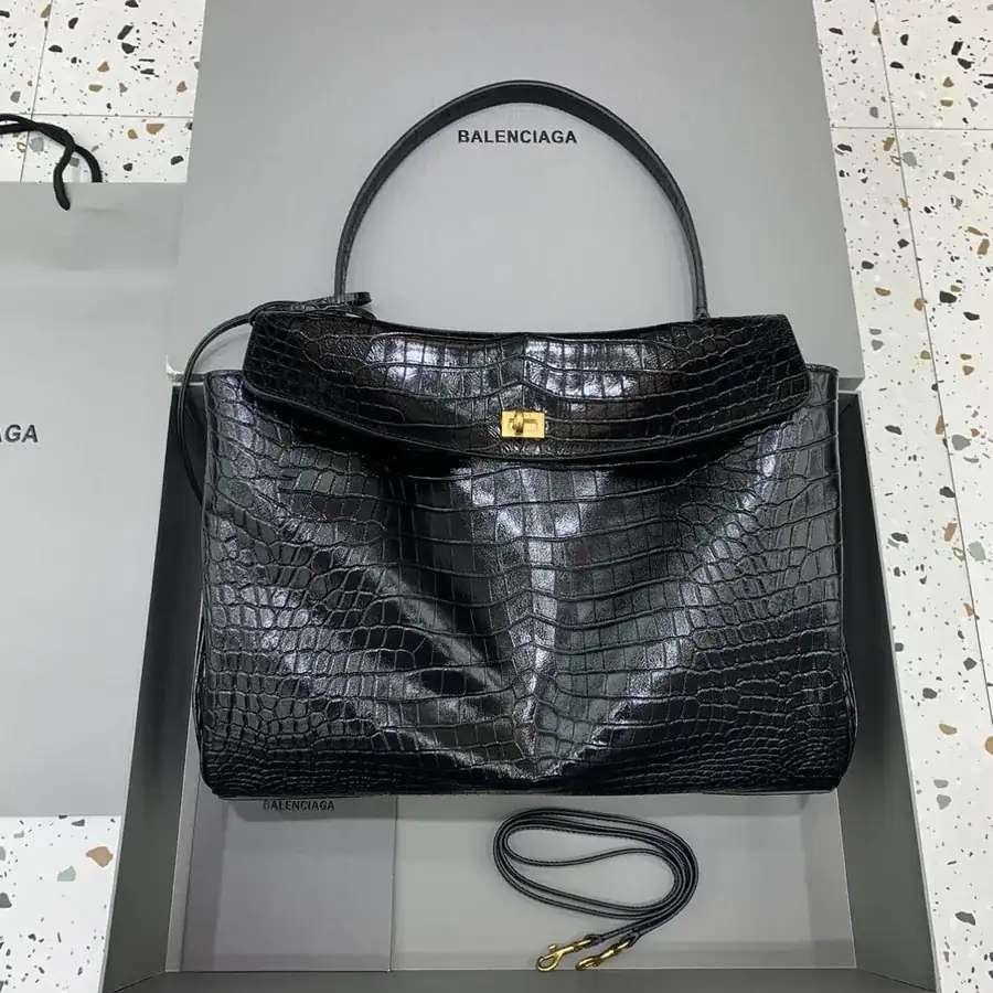 Baleanciaɡ Rodéo Bag Large Grained Calfskin