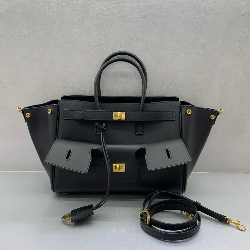 Balenciaga Bel Air Mini Black Gold Zipper Handbag