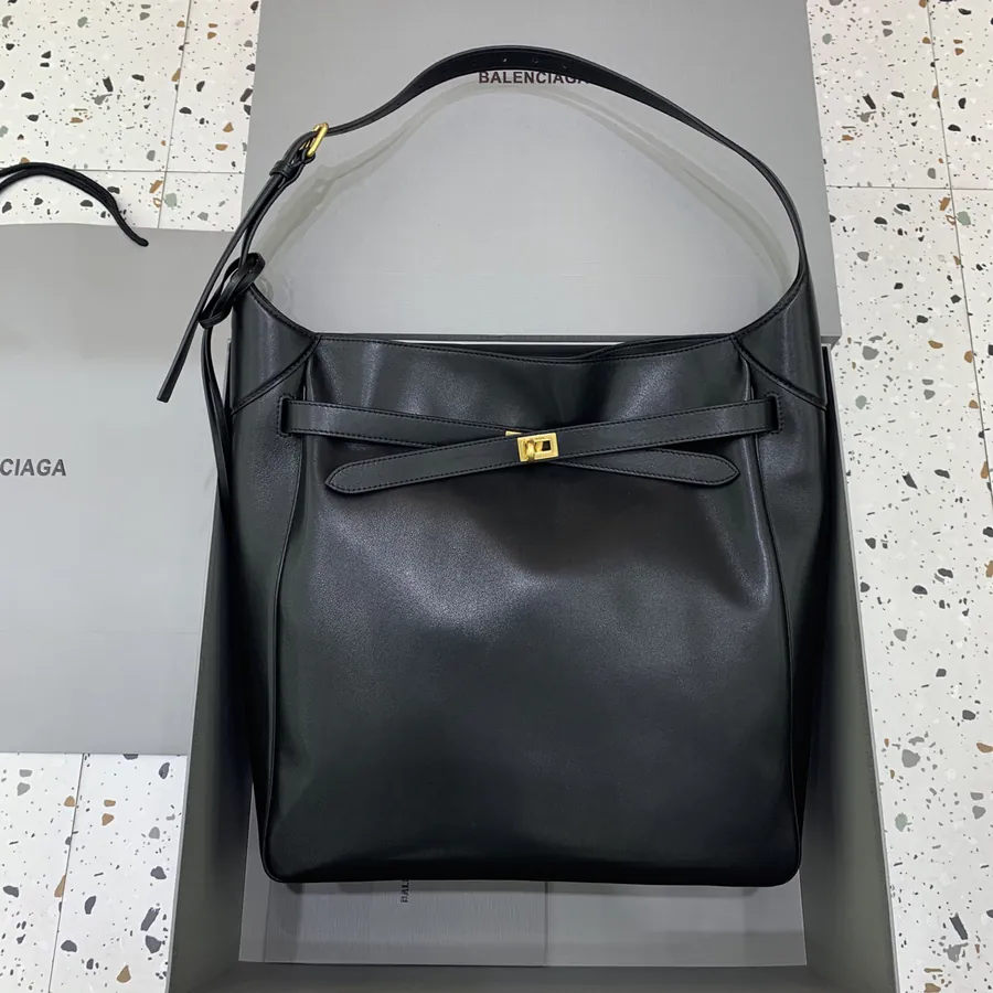 Baleci Bel Air Hobo Large Black Gold Clasp