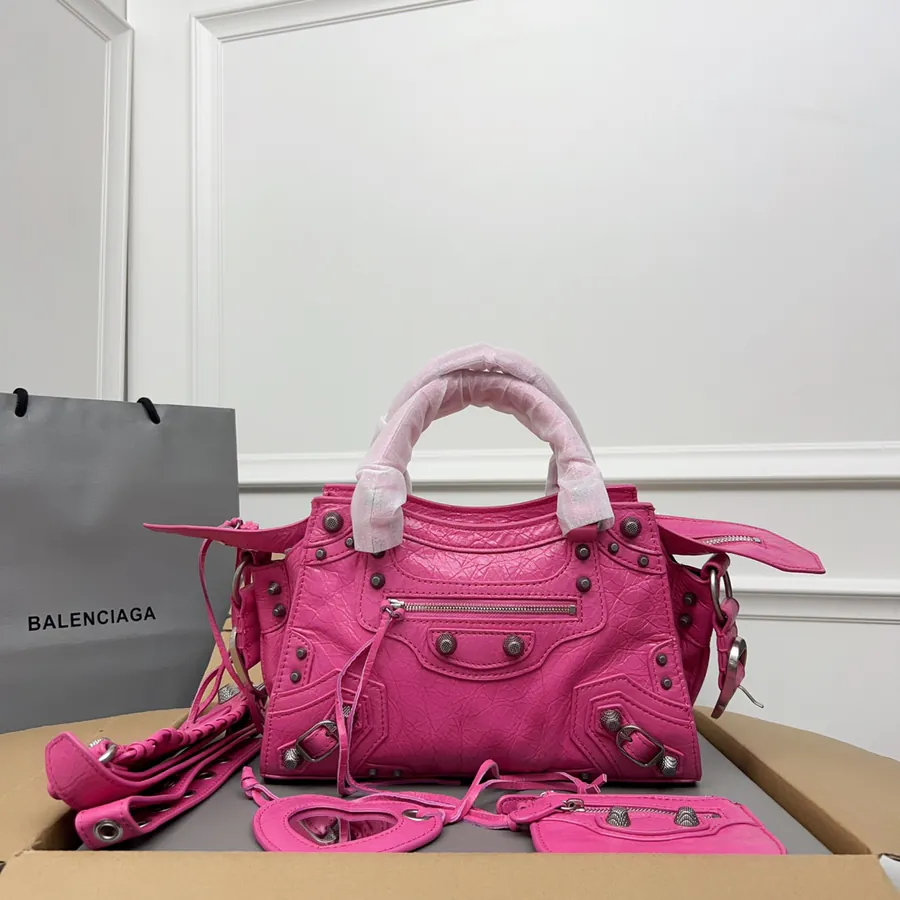 Red Balencia NEO CAGOLE Motorcycle Tote XS