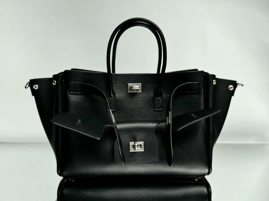 BaleNCIaga Bel Air Small Black Silver