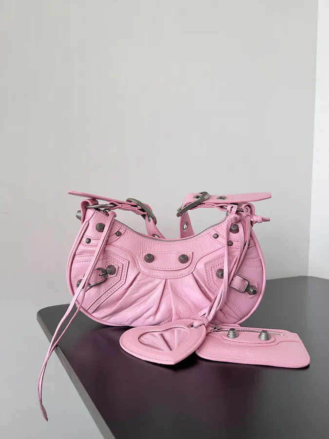 Balenciaga Le Cagole Bucket Bag with Vintage Motorcycle Studs