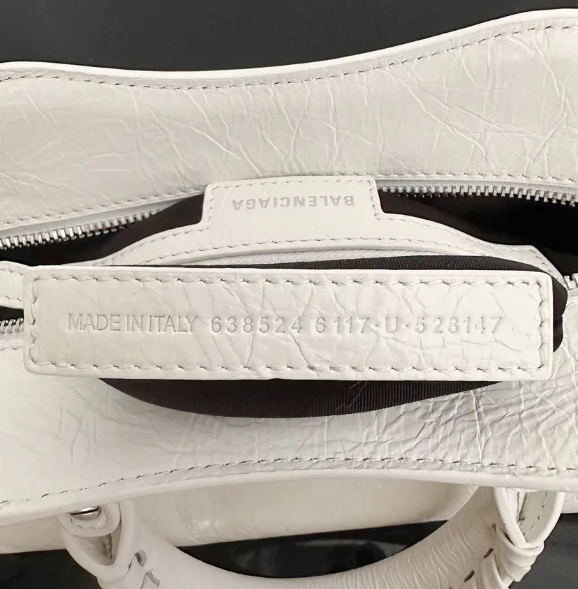 Baleenca* Neo Cagole Motorcycle Bag White with Diamonds