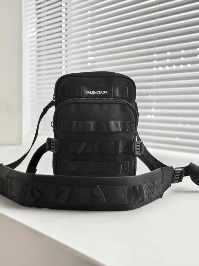 Balenciaga Army Black Nylon Crossbody Bag