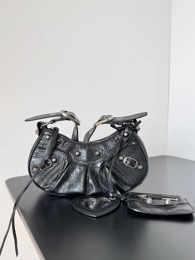 Balenciaga Le Cagole Bucket Bag with Vintage Motorcycle Studs