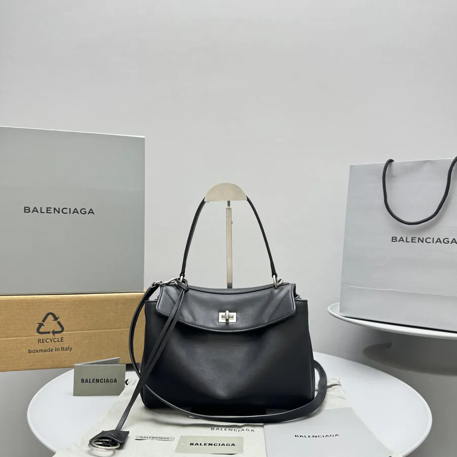 Rodeo Small Black Silver Bucket Bag