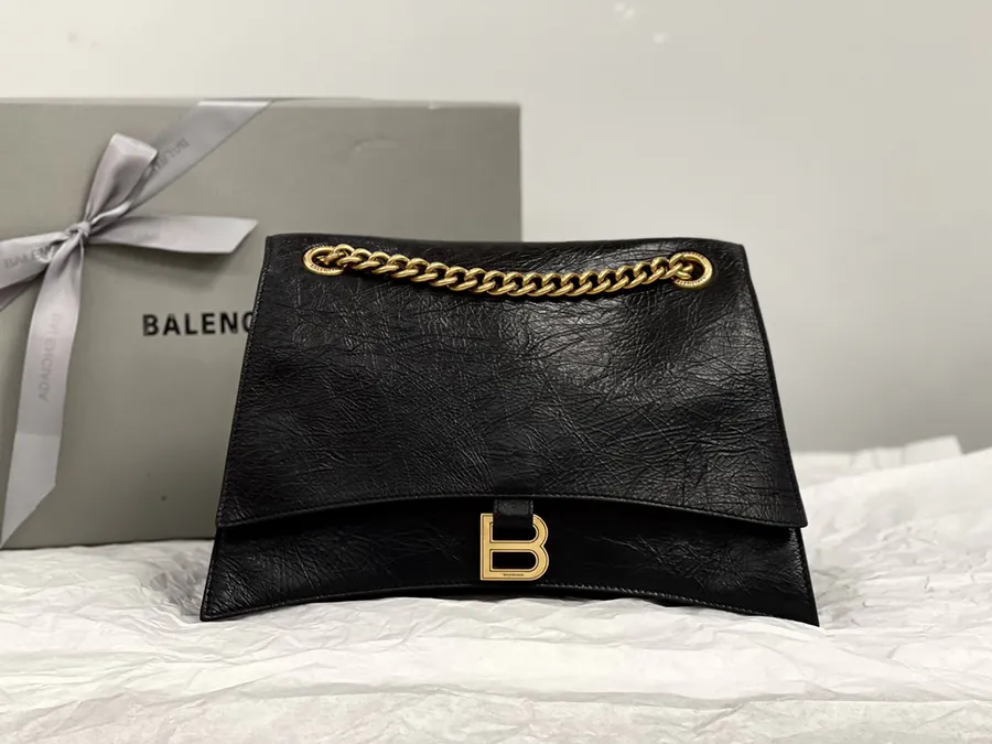 Crush Embroidered Chain Bucket Bag Medium
