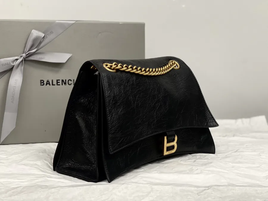 Crush Embroidered Chain Bucket Bag Medium