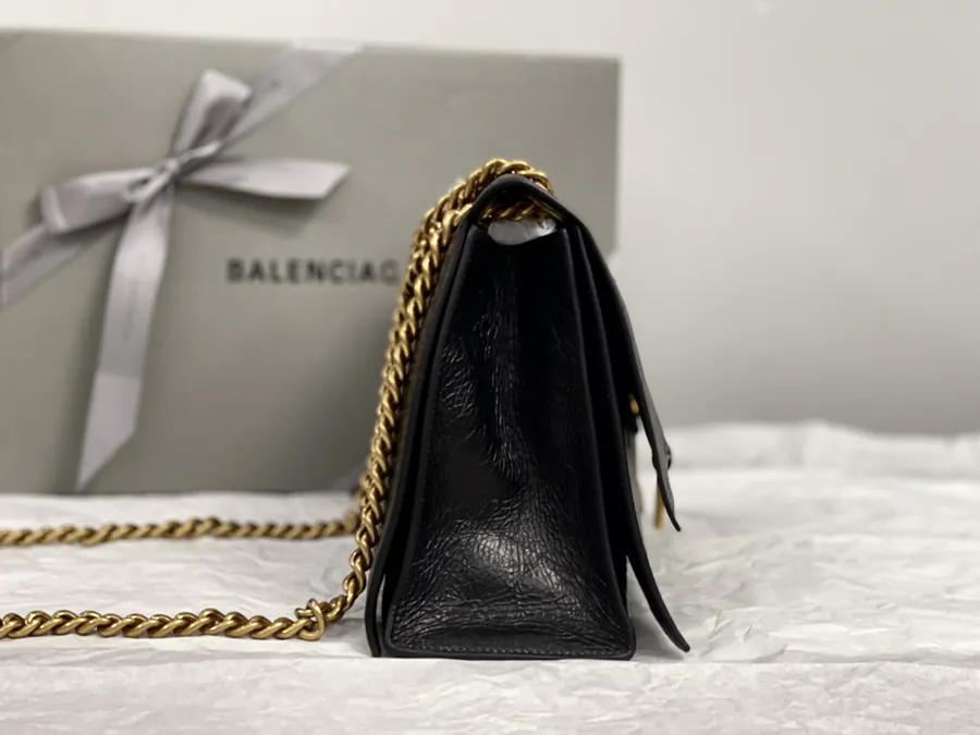 Crush Embroidered Chain Bucket Bag Medium