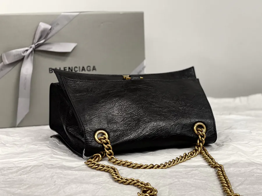Crush Embroidered Chain Bucket Bag Medium