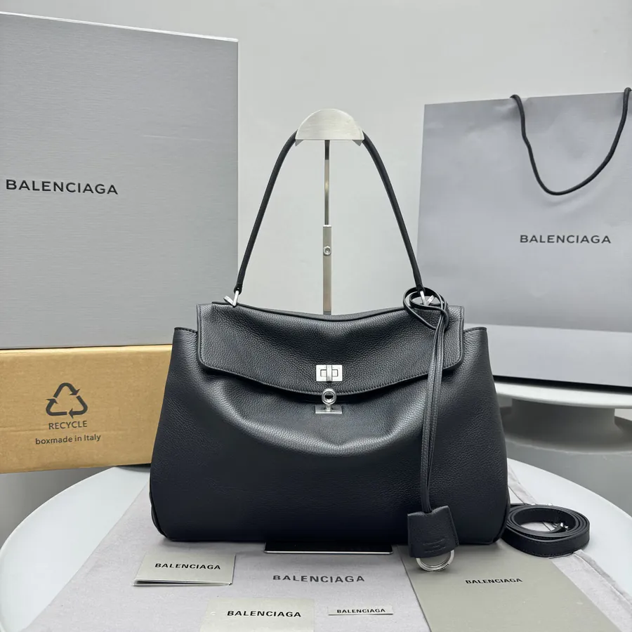 Litchi Black Silver Rodeo Bag