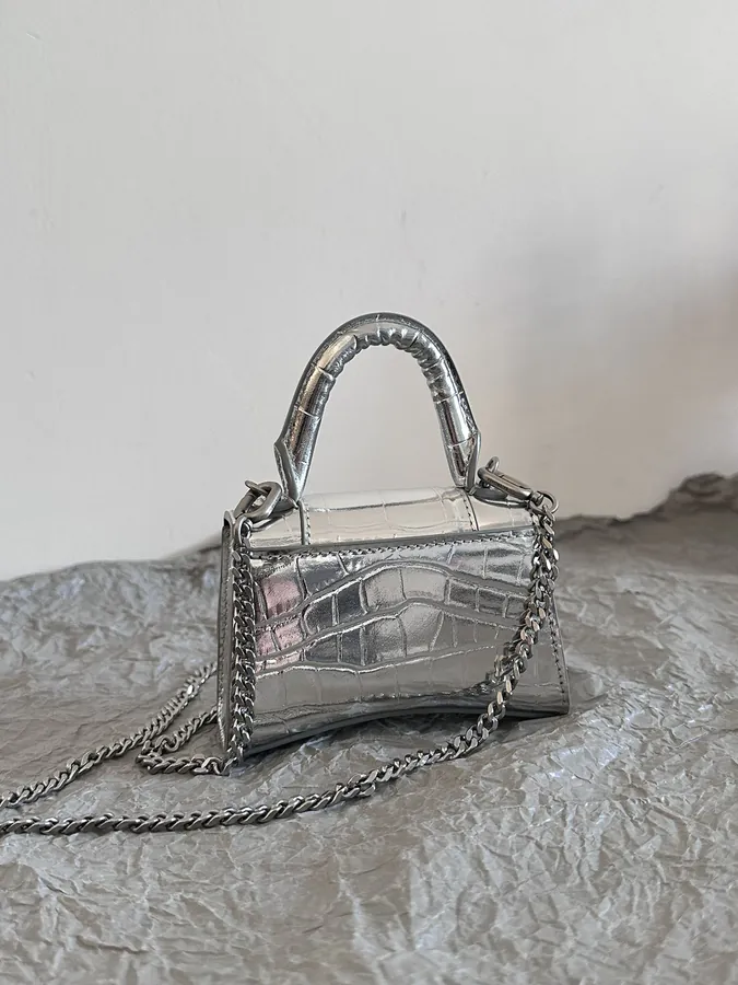 Baleenchiag* Sand漏 Bag | Mini Crocodile Skin Lip Bag