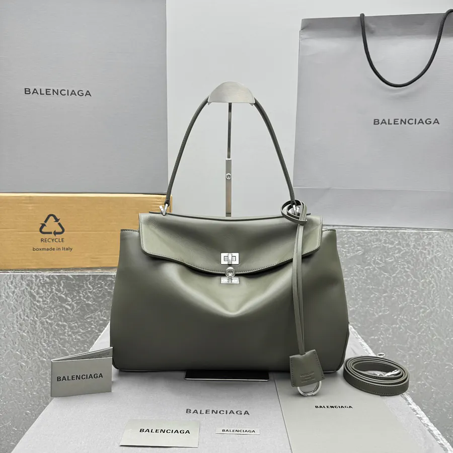 BaleNCIAGA Rodéo Handbag Medium Olive Green