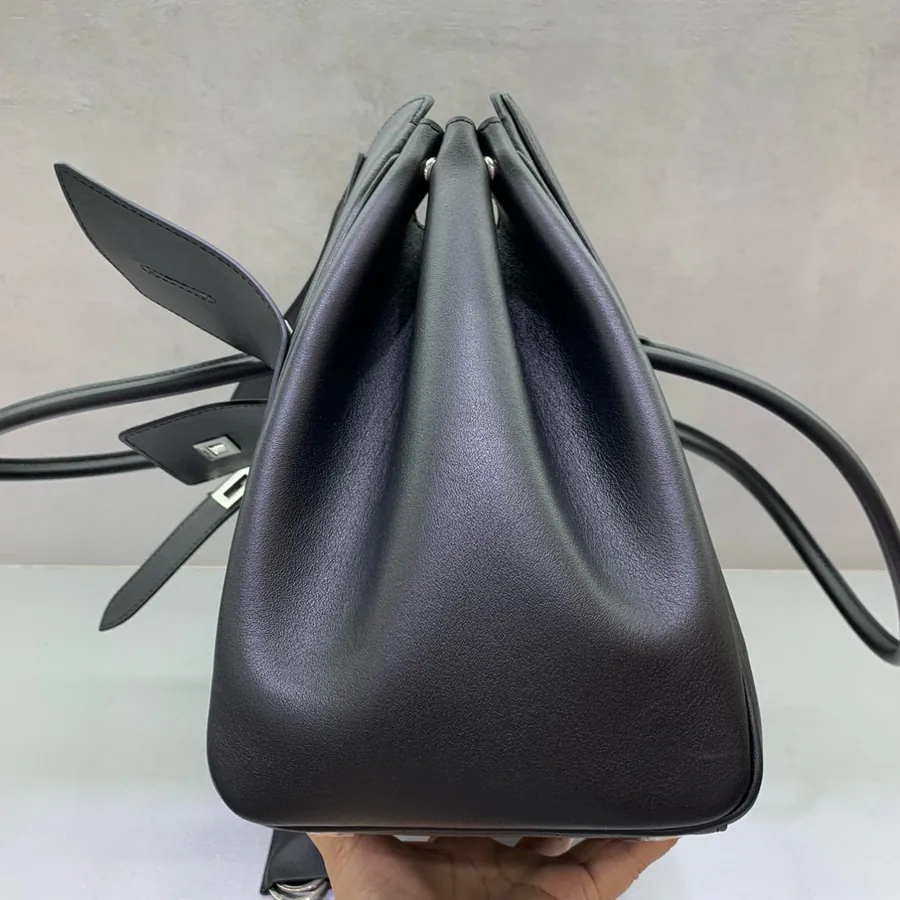 Large Bel Air Handbag with Black Silver