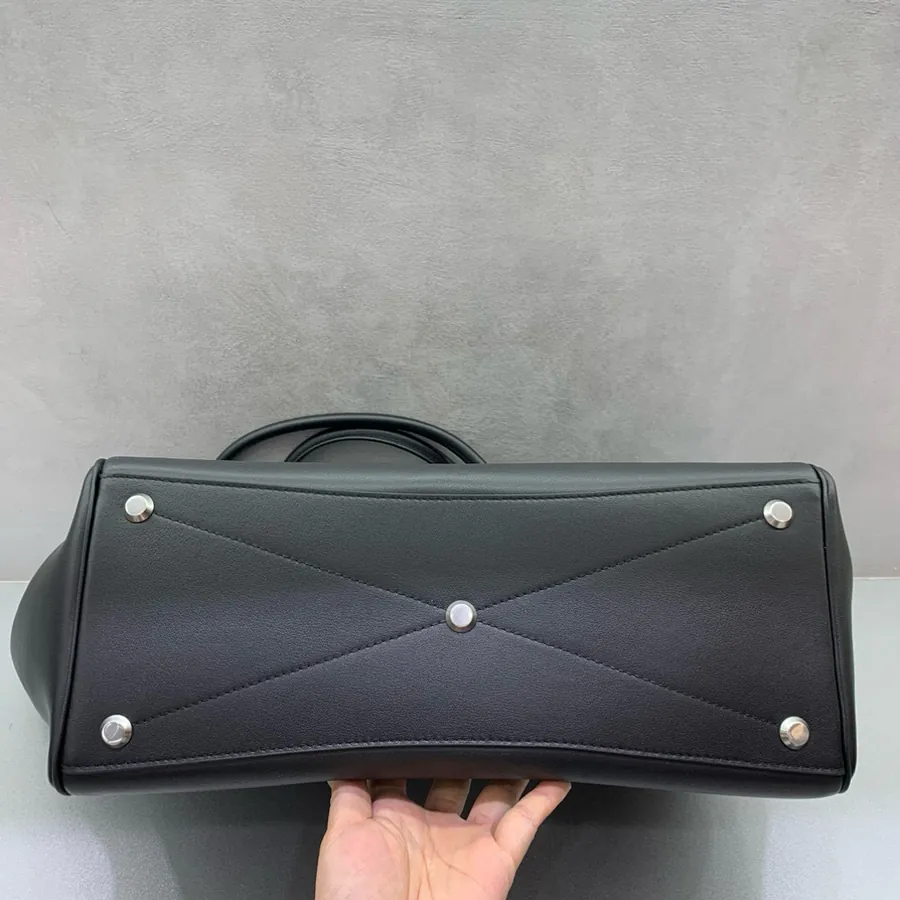 Large Bel Air Handbag with Black Silver