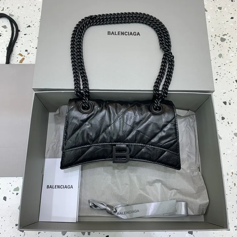 BaleNCIAG Crush Grained Calfskin Mini Chain Bag
