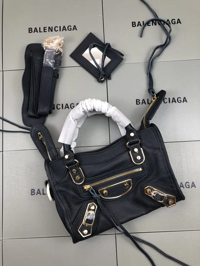 Balenciaga Paris Bucket Bag with Tassels and Gold Trim