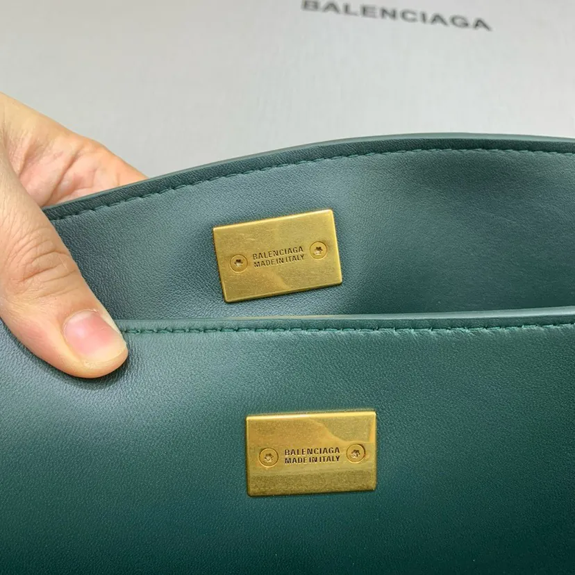 BaleNCiaga Rodeo Bag Medium Size,孔雀绿, Gold Zip