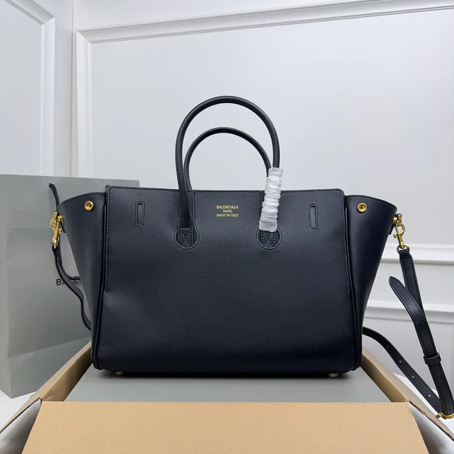 Small Black Gold Clasp Bel Air Handbag