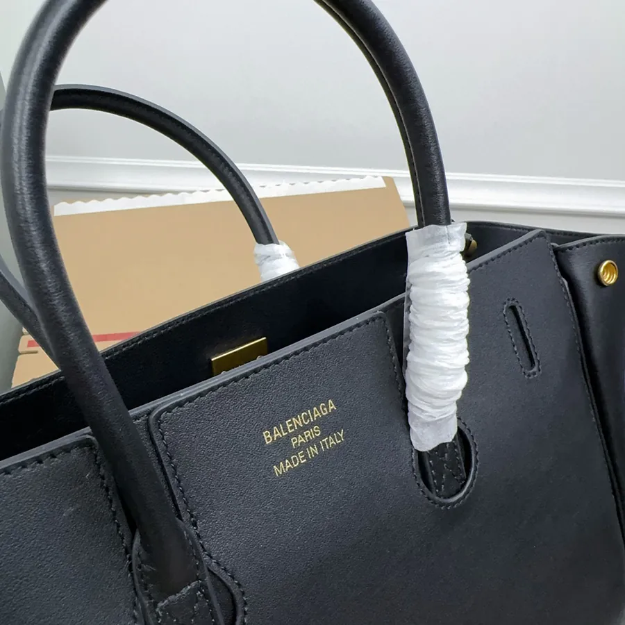 Small Black Gold Clasp Bel Air Handbag