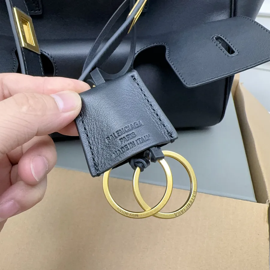 Small Black Gold Clasp Bel Air Handbag