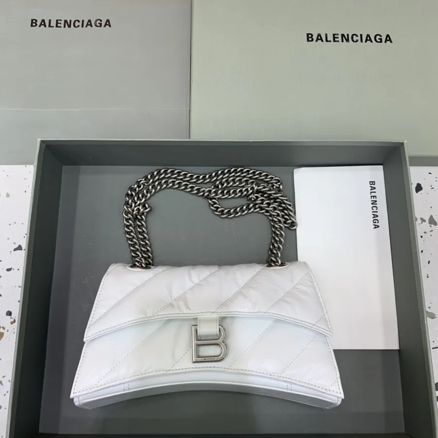 BaleNCIAG Crush Grained Calfskin Chain Bag