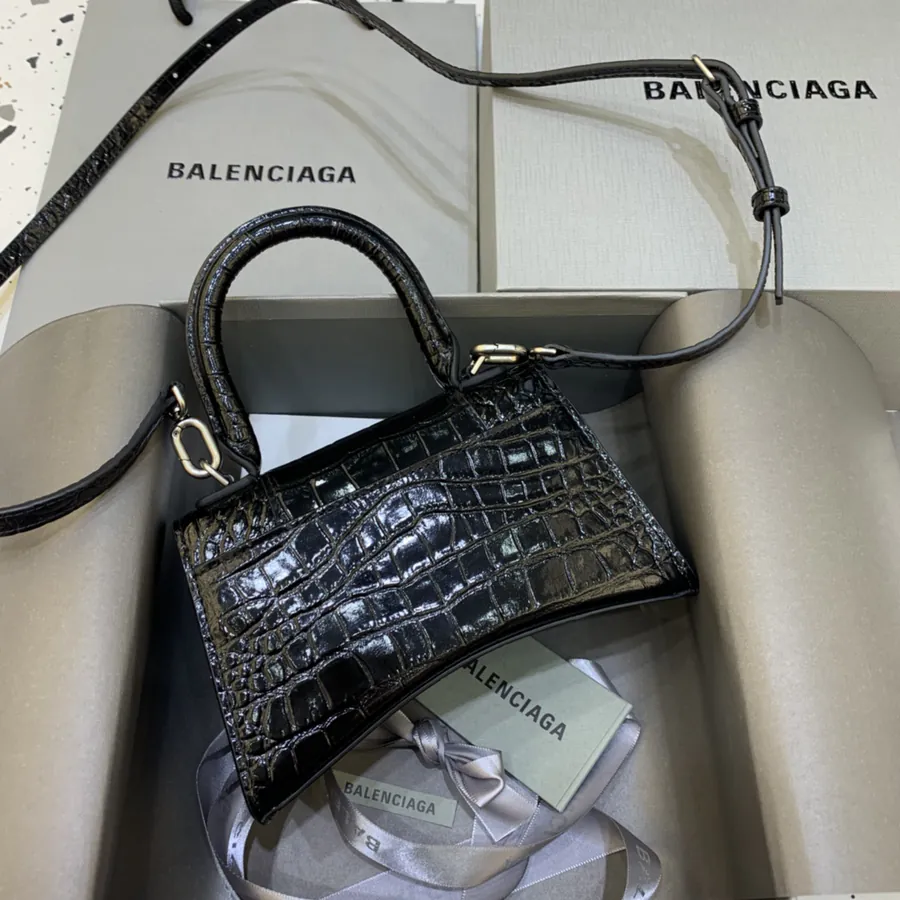 Balenciaga Mini Sandglass Bag with Silver Buckle