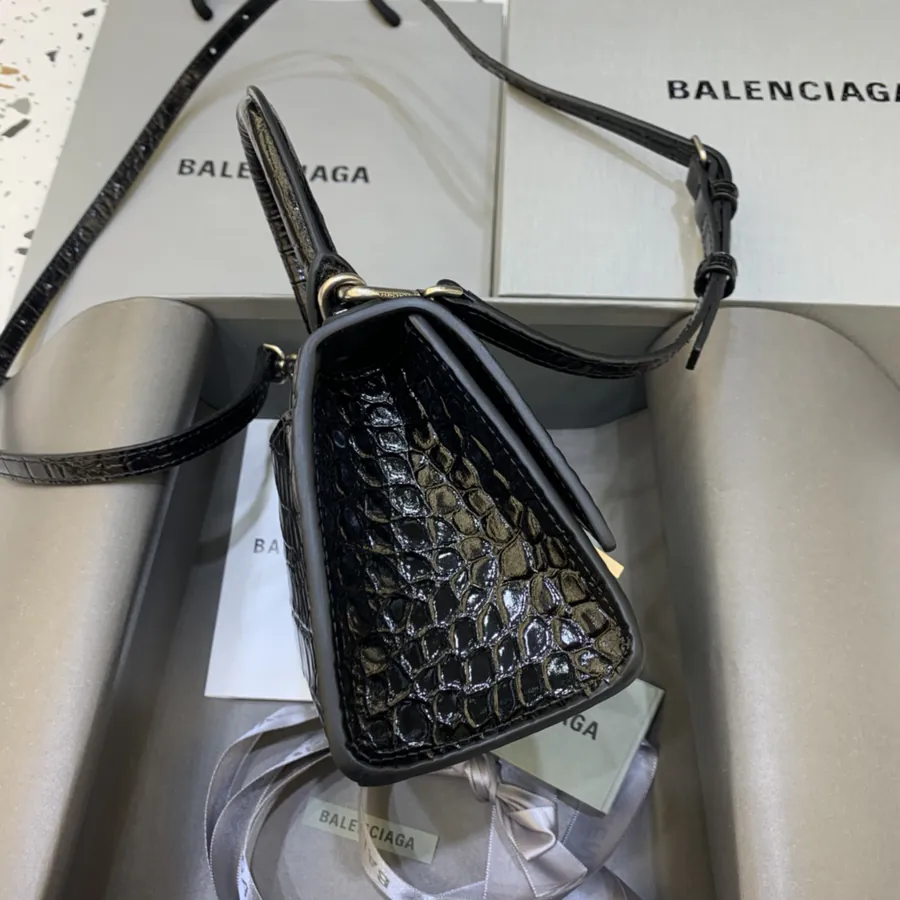Balenciaga Mini Sandglass Bag with Silver Buckle
