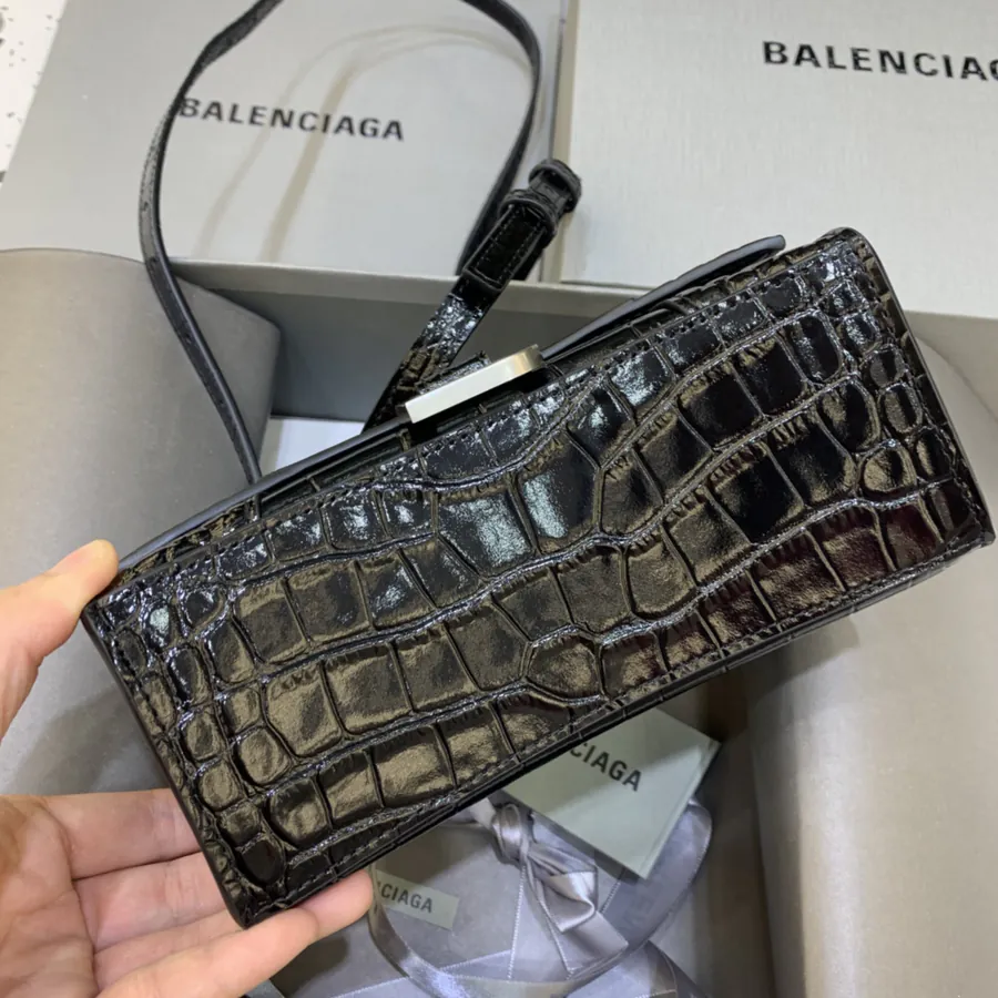 Balenciaga Mini Sandglass Bag with Silver Buckle