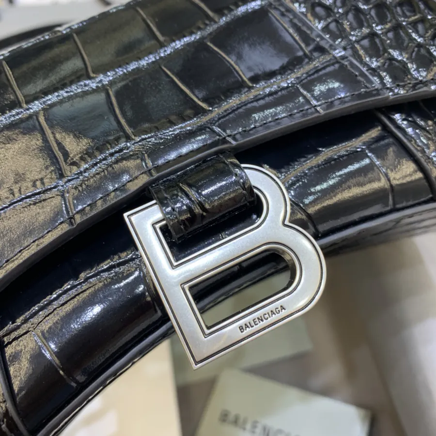 Balenciaga Mini Sandglass Bag with Silver Buckle