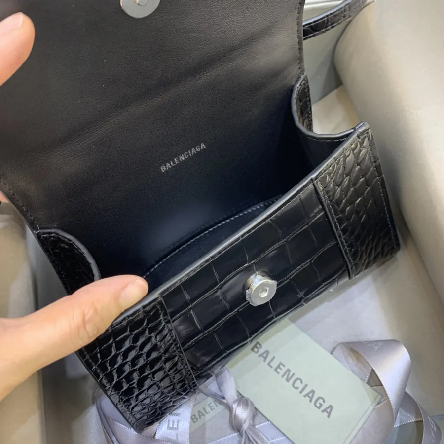 Balenciaga Mini Sandglass Bag with Silver Buckle
