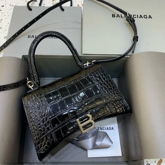 Balenciaga Mini Sandglass Bag with Silver Clasp