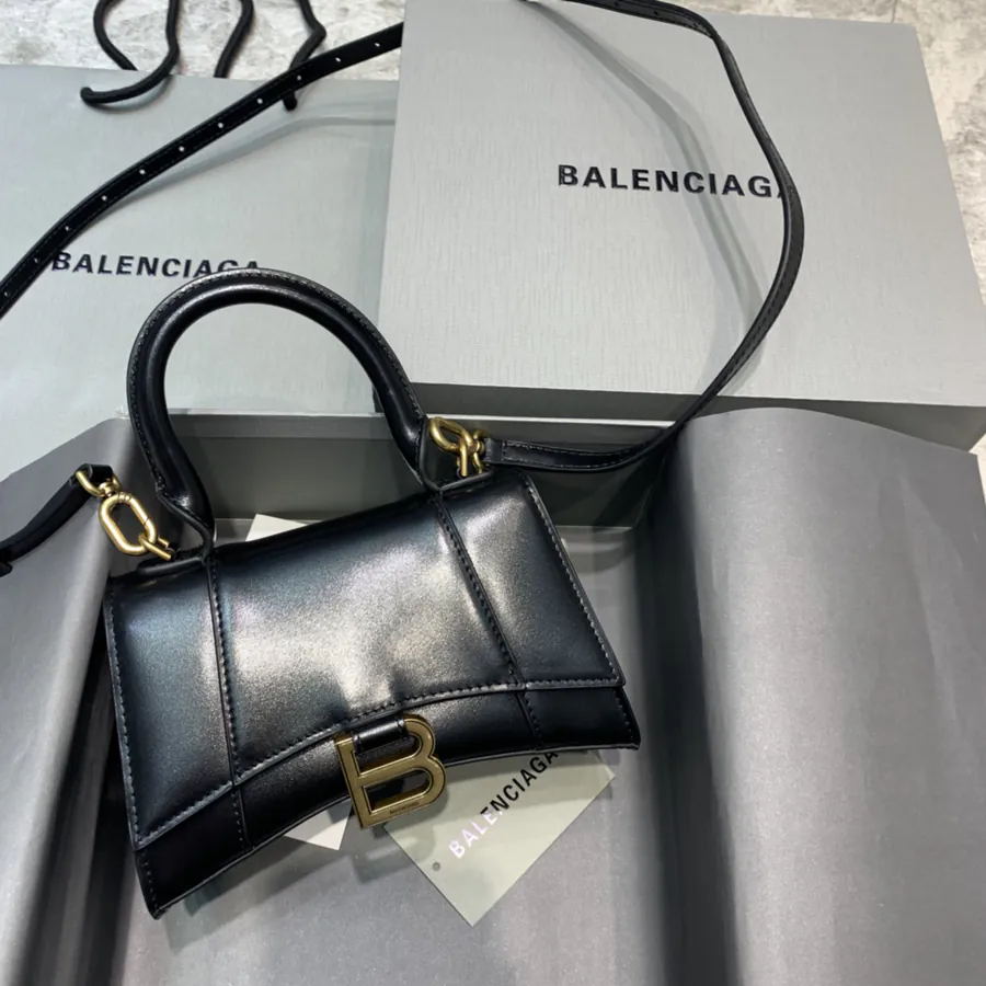 Balenciaga Mini Sandglass Bag with Black Stripe