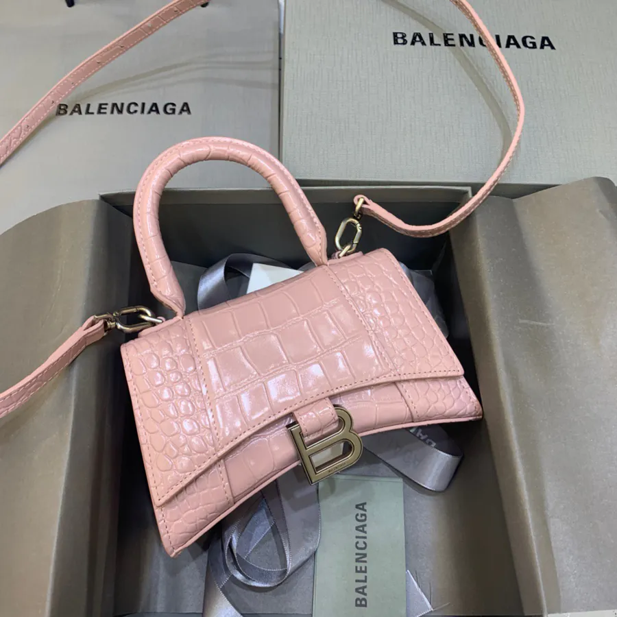 Balenciaga Mini Sandglass Bag with Silver Clasp