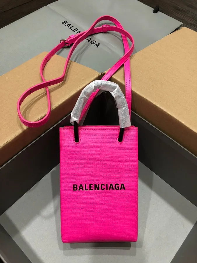 Balenciaga Calfskin Shopping Bag Phone Case Holder