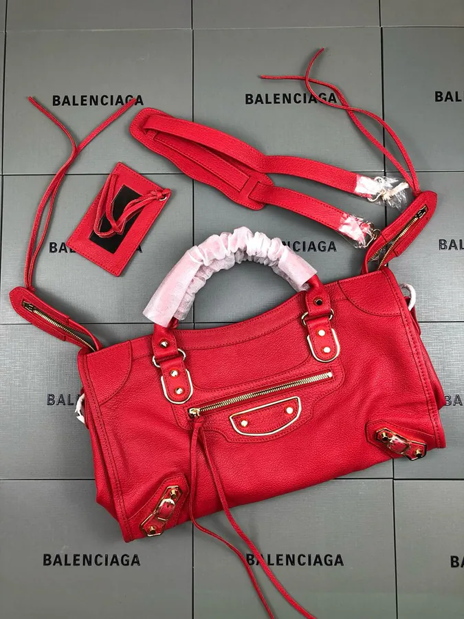 Balenciaga Red Bucket Bag with Tassels