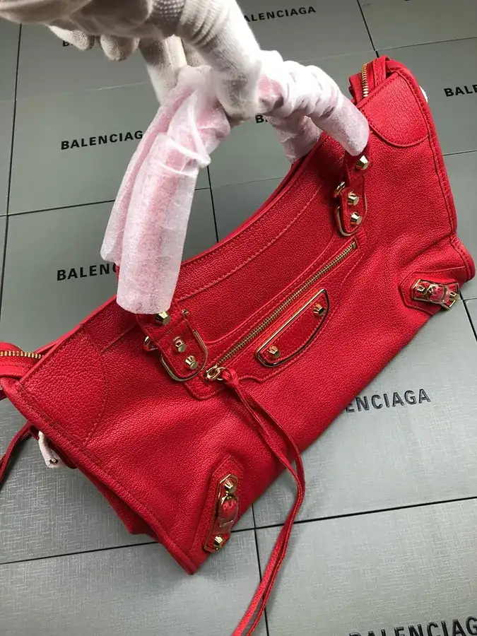 Balenciaga Red Bucket Bag with Tassels